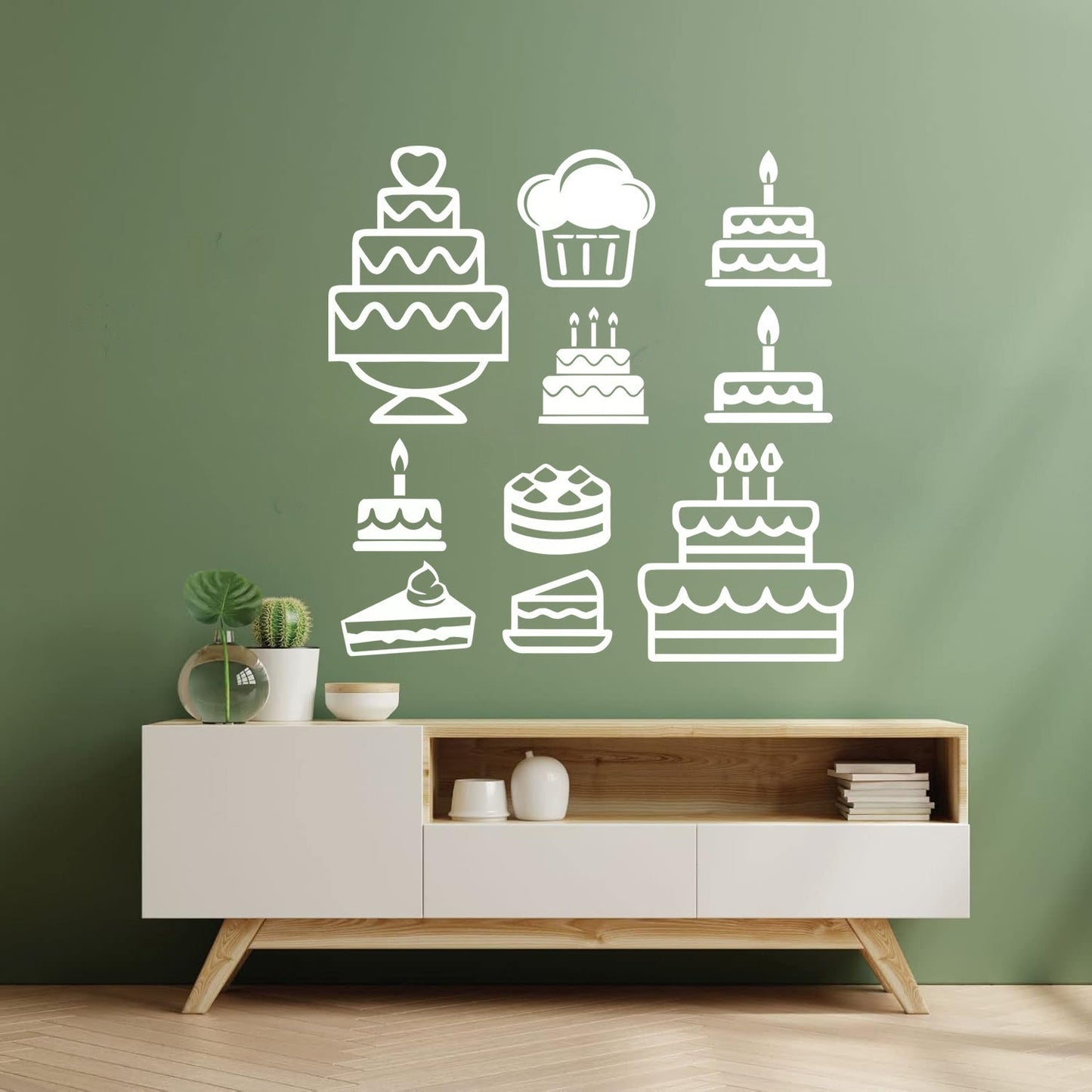 Vinyl Wall Stickers Bakery Shop Cake Kitchen Dessert Pastry Sweets Wall Beautification