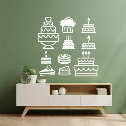 Vinyl Wall Stickers Bakery Shop Cake Kitchen Dessert Pastry Sweets Wall Beautification