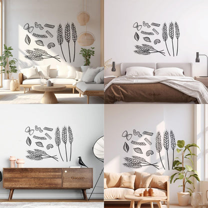 Vinyl Wall Decals Bakery Shop Ears Wheat Grain Kitchen Window Decals