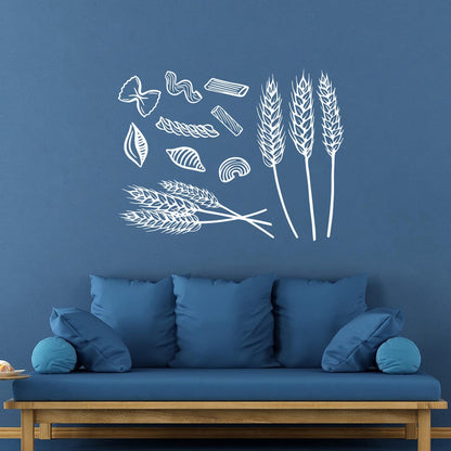 Vinyl Wall Decals Bakery Shop Ears Wheat Grain Kitchen Window Decals