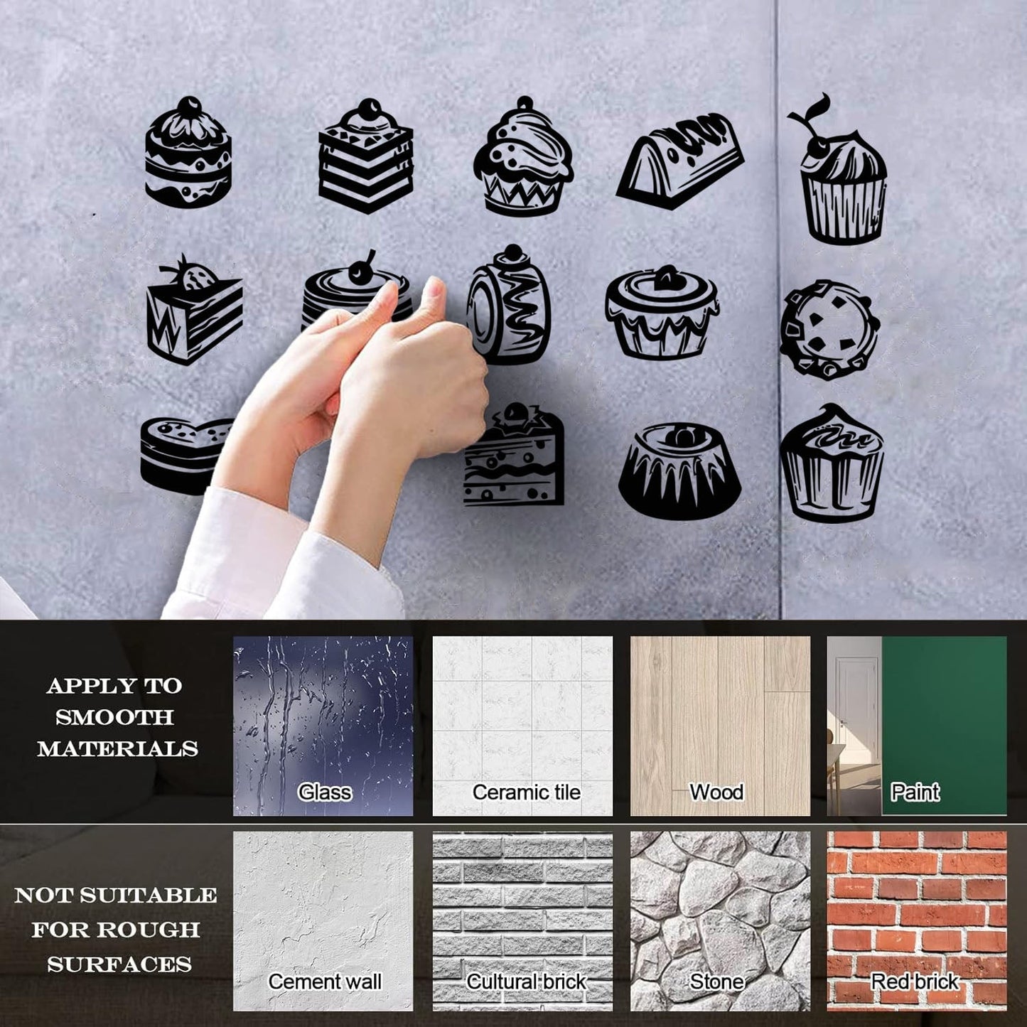 Fine Carving Decals Bakery Store Candy Cake Sweet Kitchen Cafe Multi Color Selection