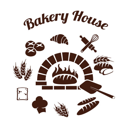 Baking Products Bakery House Bread Kitchen Cafe Lettering Stickers Waterproof