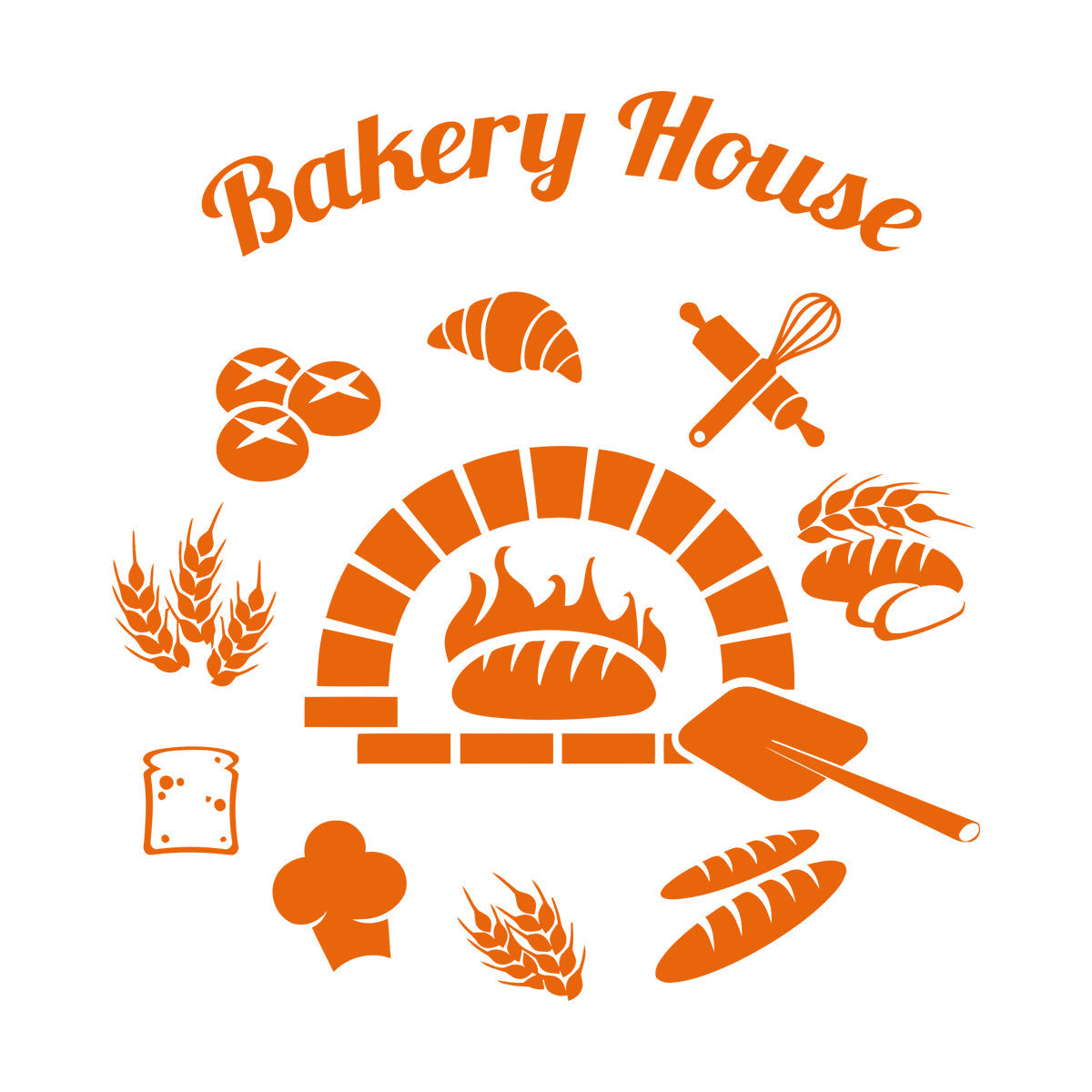 Baking Products Bakery House Bread Kitchen Cafe Lettering Stickers Waterproof