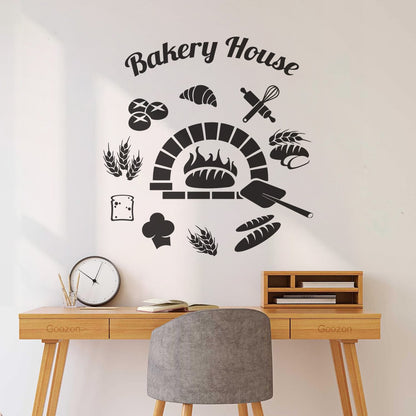 Baking Products Bakery House Bread Kitchen Cafe Lettering Stickers Waterproof