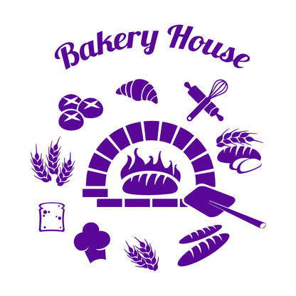 Baking Products Bakery House Bread Kitchen Cafe Lettering Stickers Waterproof