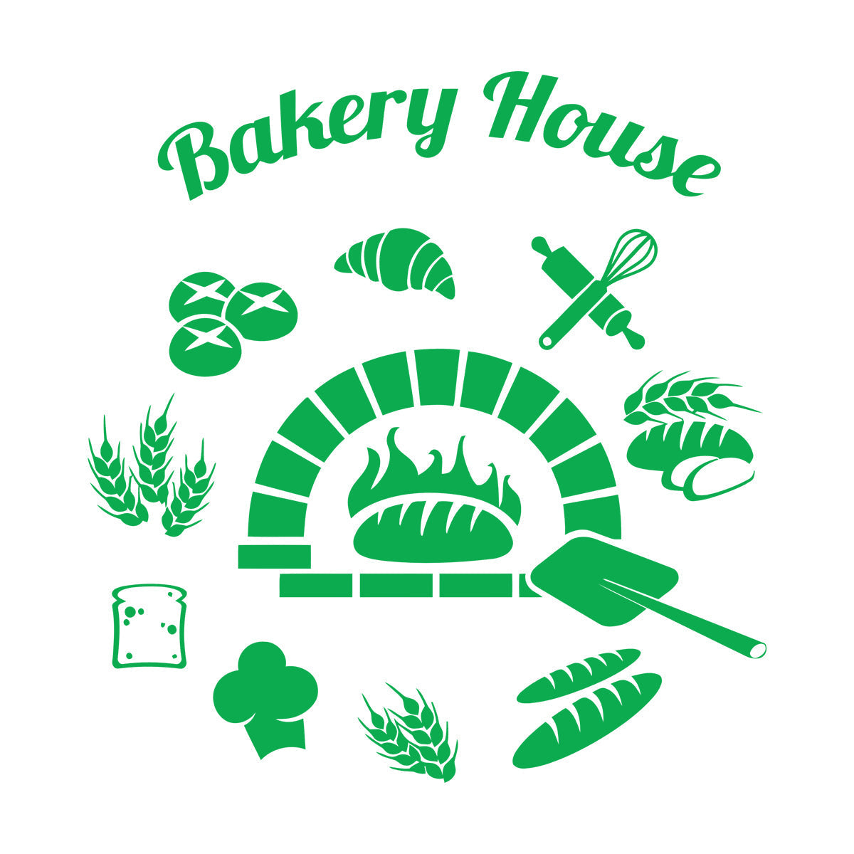 Baking Products Bakery House Bread Kitchen Cafe Lettering Stickers Waterproof