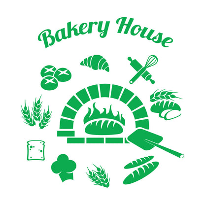 Baking Products Bakery House Bread Kitchen Cafe Lettering Stickers Waterproof
