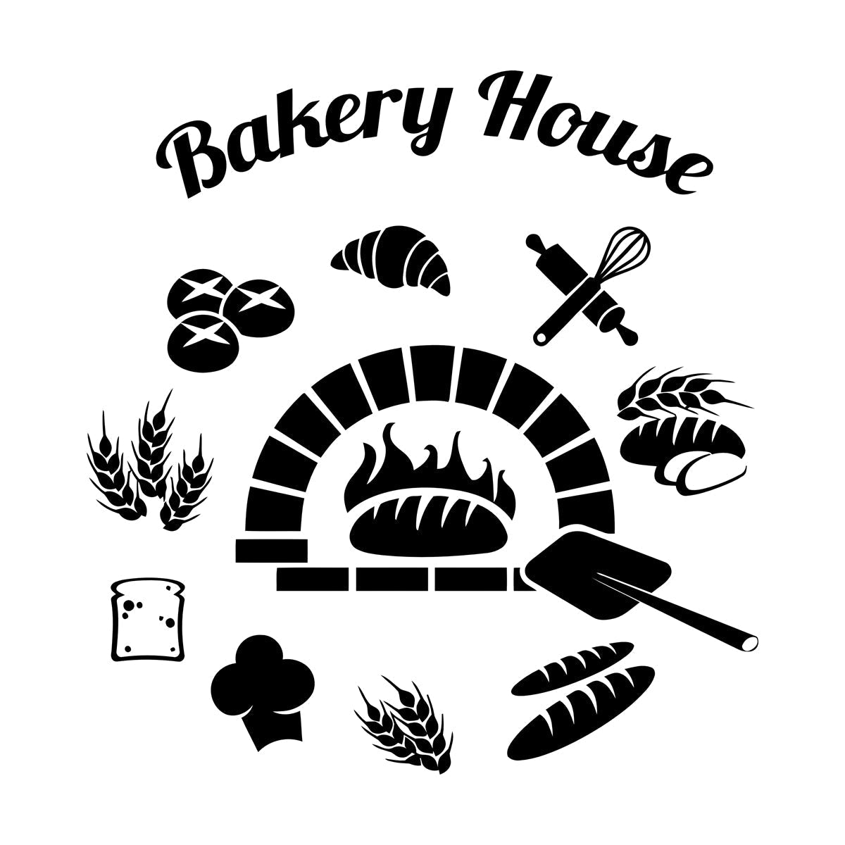Baking Products Bakery House Bread Kitchen Cafe Lettering Stickers Waterproof