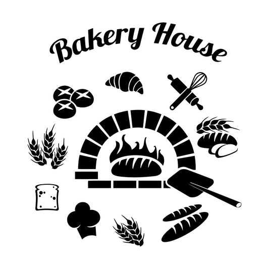 Baking Products Bakery House Bread Kitchen Cafe Lettering Stickers Waterproof