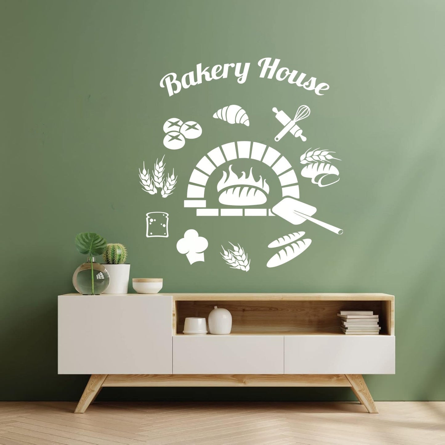 Baking Products Bakery House Bread Kitchen Cafe Lettering Stickers Waterproof