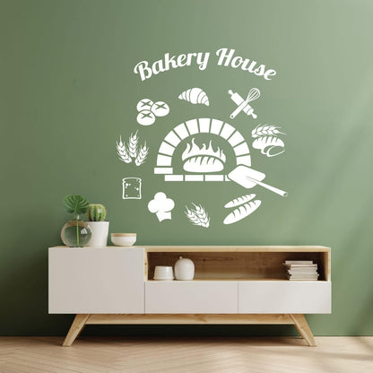 Baking Products Bakery House Bread Kitchen Cafe Lettering Stickers Waterproof