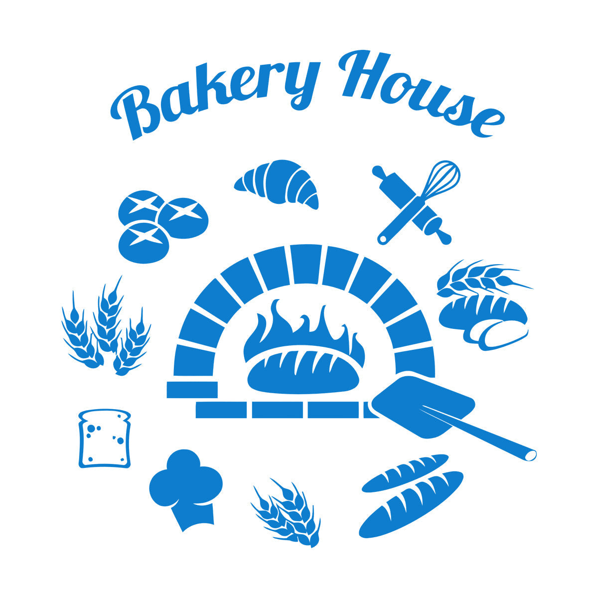 Baking Products Bakery House Bread Kitchen Cafe Lettering Stickers Waterproof