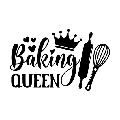 Wall Decals Paster Paper Baking Queen Crown Kitchen Bakery Shop Rolling Pin It Won'T Fall Off