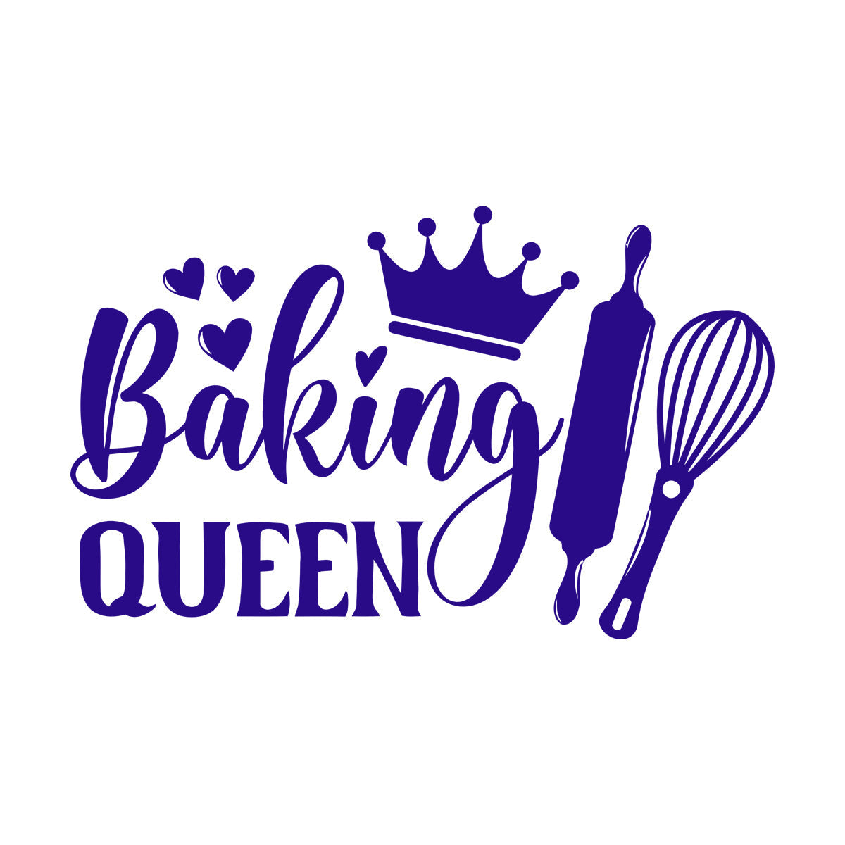 Wall Decals Paster Paper Baking Queen Crown Kitchen Bakery Shop Rolling Pin It Won'T Fall Off
