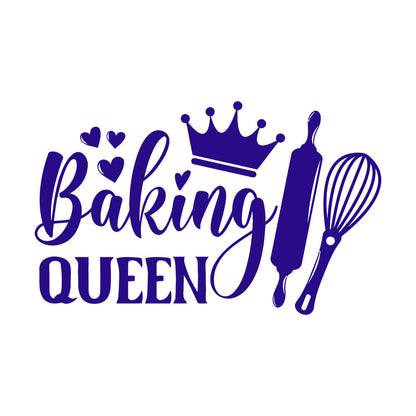 Wall Decals Paster Paper Baking Queen Crown Kitchen Bakery Shop Rolling Pin It Won'T Fall Off