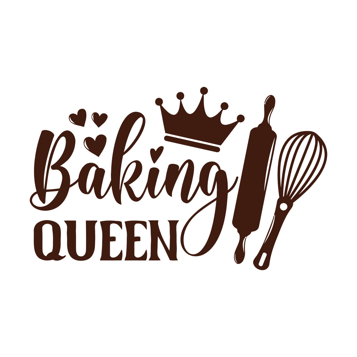 Wall Decals Paster Paper Baking Queen Crown Kitchen Bakery Shop Rolling Pin It Won'T Fall Off
