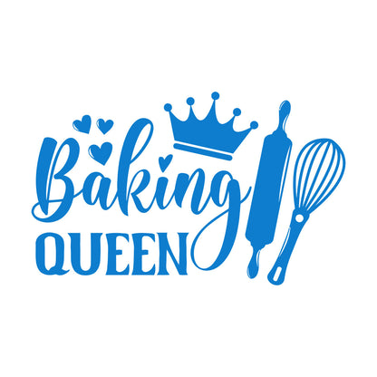 Wall Decals Paster Paper Baking Queen Crown Kitchen Bakery Shop Rolling Pin It Won'T Fall Off