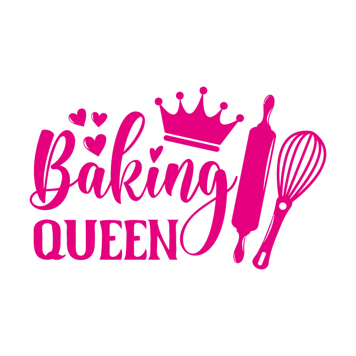 Wall Decals Paster Paper Baking Queen Crown Kitchen Bakery Shop Rolling Pin It Won'T Fall Off