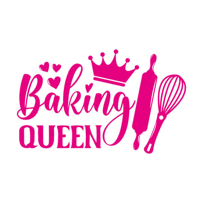 Wall Decals Paster Paper Baking Queen Crown Kitchen Bakery Shop Rolling Pin It Won'T Fall Off