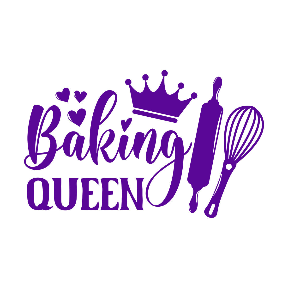 Wall Decals Paster Paper Baking Queen Crown Kitchen Bakery Shop Rolling Pin It Won'T Fall Off
