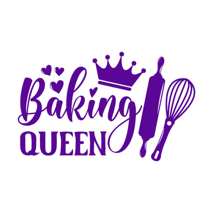 Wall Decals Paster Paper Baking Queen Crown Kitchen Bakery Shop Rolling Pin It Won'T Fall Off