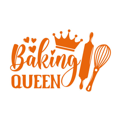 Wall Decals Paster Paper Baking Queen Crown Kitchen Bakery Shop Rolling Pin It Won'T Fall Off