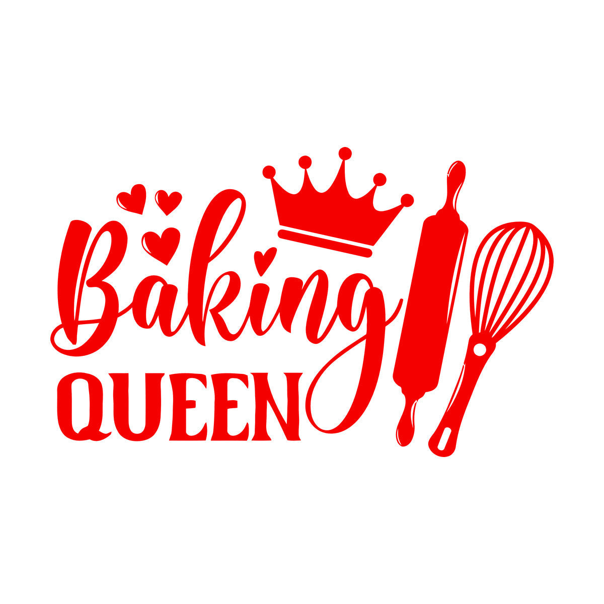 Wall Decals Paster Paper Baking Queen Crown Kitchen Bakery Shop Rolling Pin It Won'T Fall Off