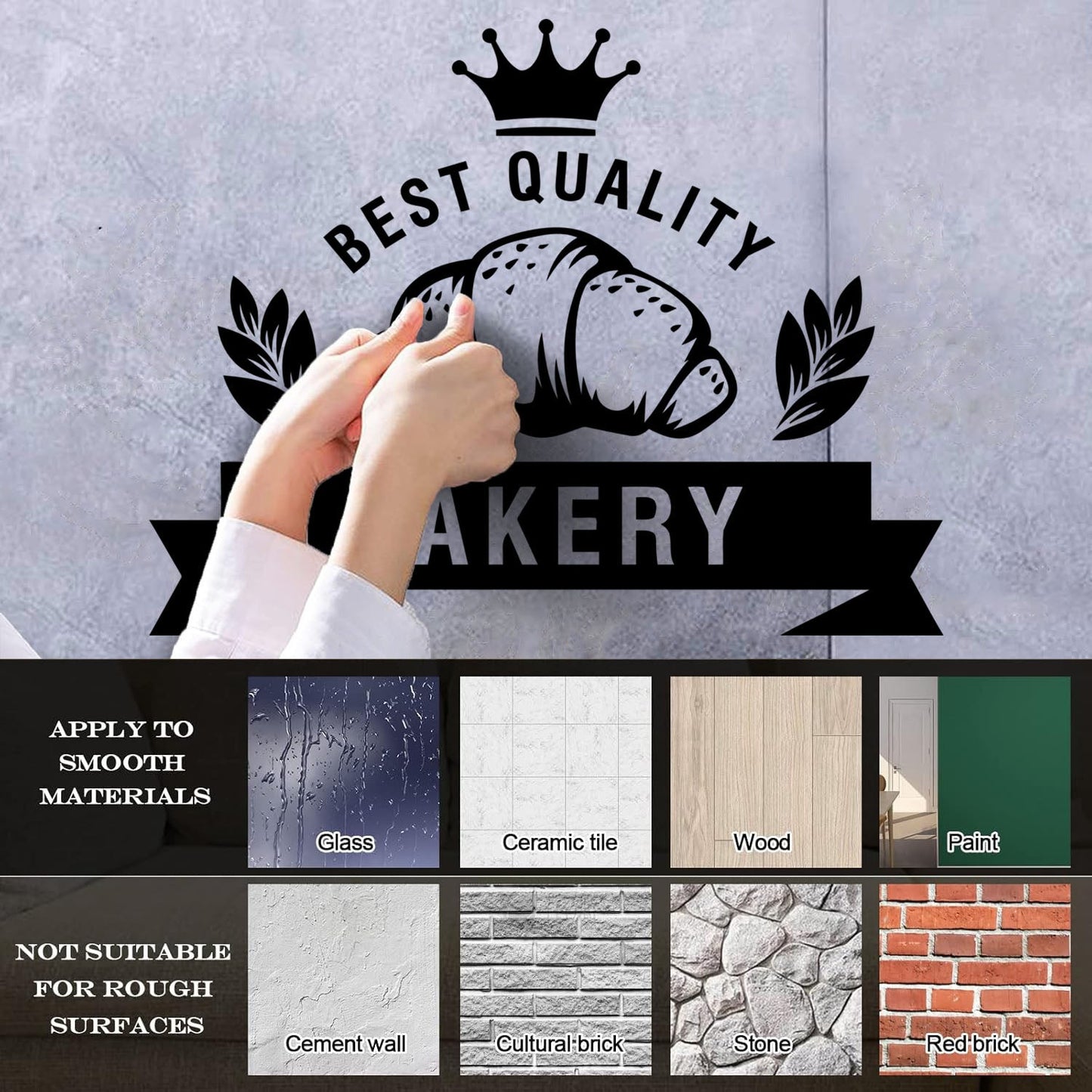 Vinyl Wall Stickers Best Quality Baking Crown Kitchen Bakery Shop Croissant Personalized Customization