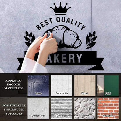 Vinyl Wall Stickers Best Quality Baking Crown Kitchen Bakery Shop Croissant Personalized Customization