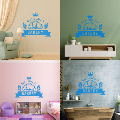 Vinyl Wall Stickers Best Quality Baking Crown Kitchen Bakery Shop Croissant Personalized Customization