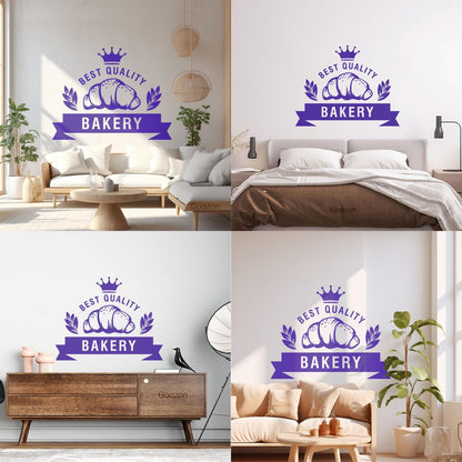 Vinyl Wall Stickers Best Quality Baking Crown Kitchen Bakery Shop Croissant Personalized Customization