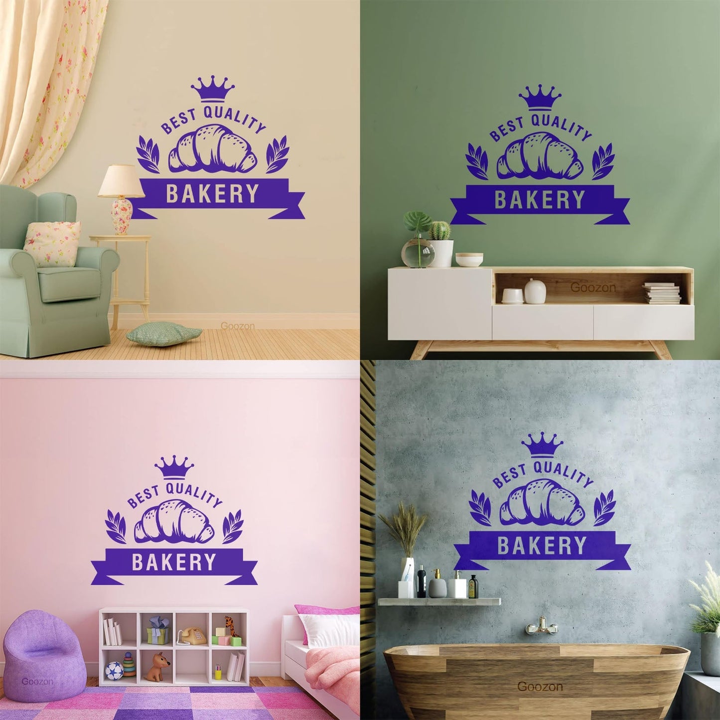 Vinyl Wall Stickers Best Quality Baking Crown Kitchen Bakery Shop Croissant Personalized Customization