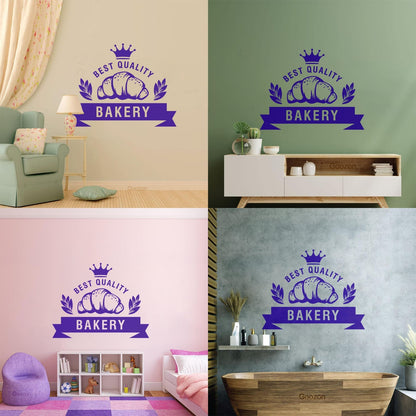 Vinyl Wall Stickers Best Quality Baking Crown Kitchen Bakery Shop Croissant Personalized Customization