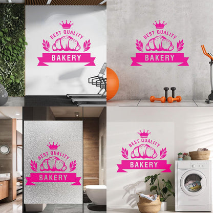 Vinyl Wall Stickers Best Quality Baking Crown Kitchen Bakery Shop Croissant Personalized Customization