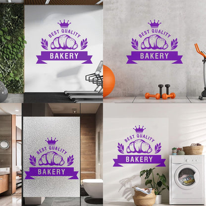 Vinyl Wall Stickers Best Quality Baking Crown Kitchen Bakery Shop Croissant Personalized Customization