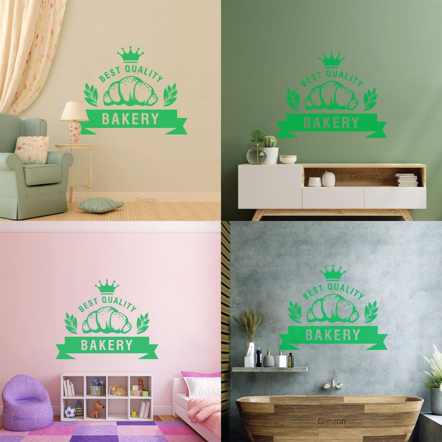 Vinyl Wall Stickers Best Quality Baking Crown Kitchen Bakery Shop Croissant Personalized Customization