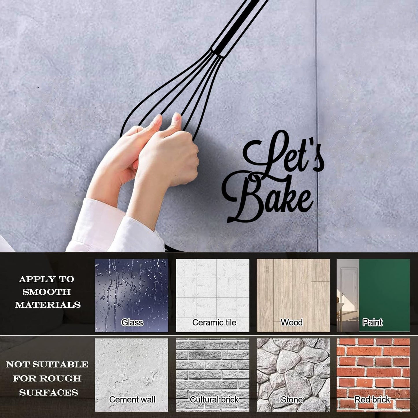 Engraving Decals Kitchen Phrase Let'S Bake Bakery Baking Products Personalized Customization