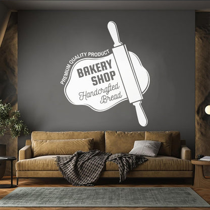Wall Vinyl Sticker Decor Kitchen Bakery Shop Handcrafted Bread Baker Wall Beautification