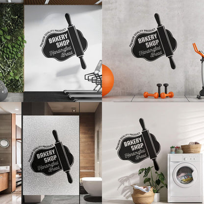 Wall Vinyl Sticker Decor Kitchen Bakery Shop Handcrafted Bread Baker Wall Beautification