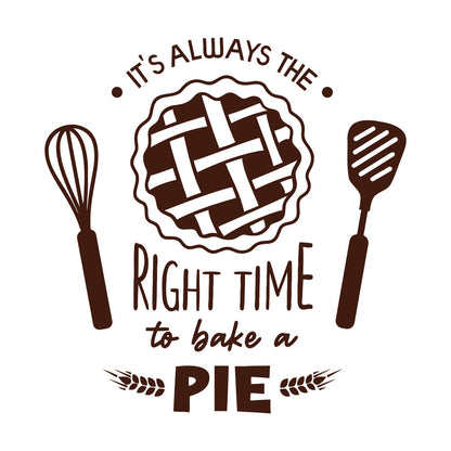 Fine Carving Stickers Kitchen Quote Right Time Bake Pie Bakery Car Body Decoration