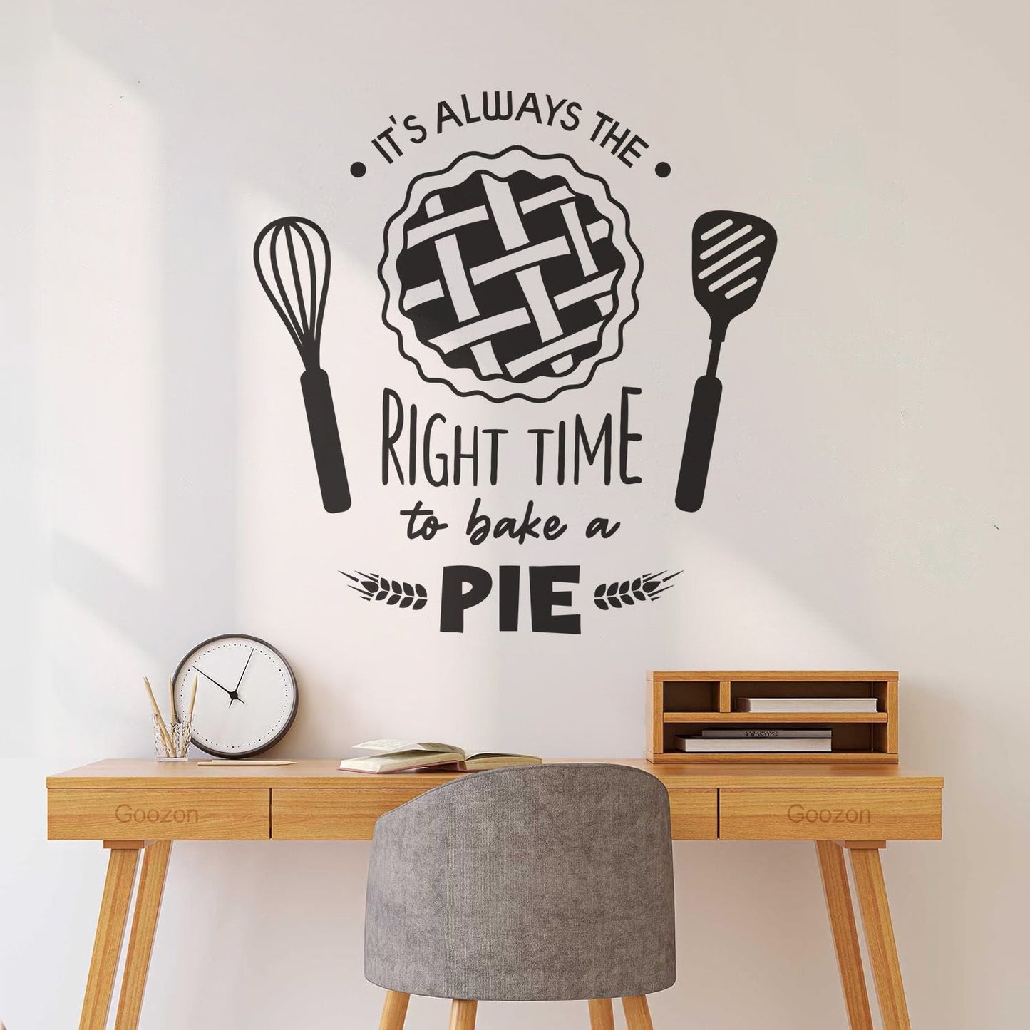 Fine Carving Stickers Kitchen Quote Right Time Bake Pie Bakery Car Body Decoration