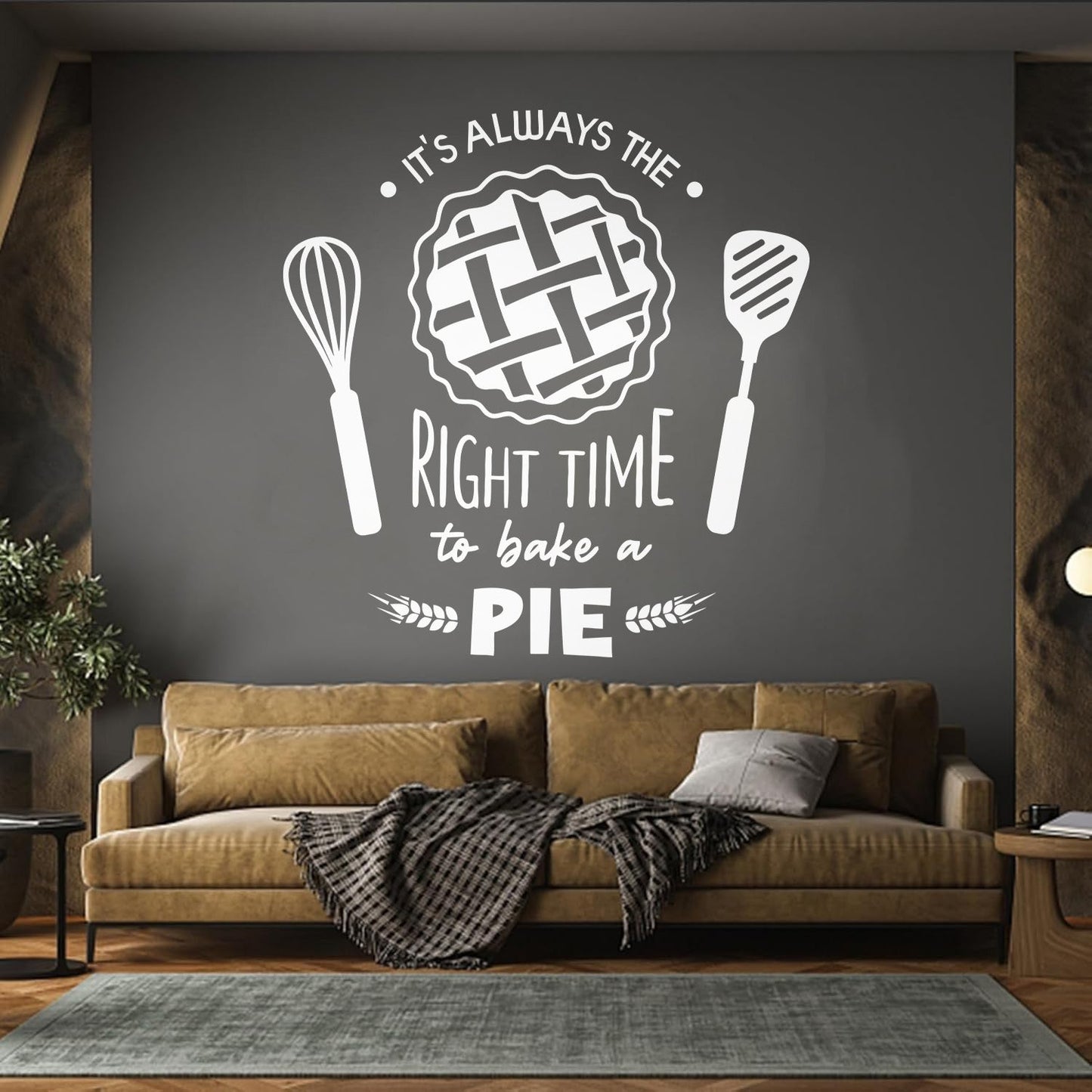 Fine Carving Stickers Kitchen Quote Right Time Bake Pie Bakery Car Body Decoration