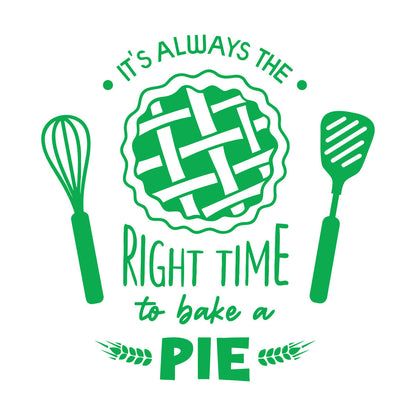 Fine Carving Stickers Kitchen Quote Right Time Bake Pie Bakery Car Body Decoration