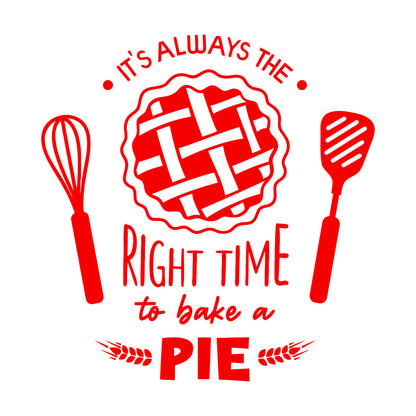 Fine Carving Stickers Kitchen Quote Right Time Bake Pie Bakery Car Body Decoration