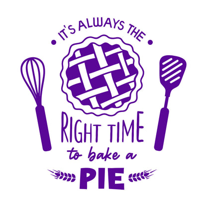 Fine Carving Stickers Kitchen Quote Right Time Bake Pie Bakery Car Body Decoration