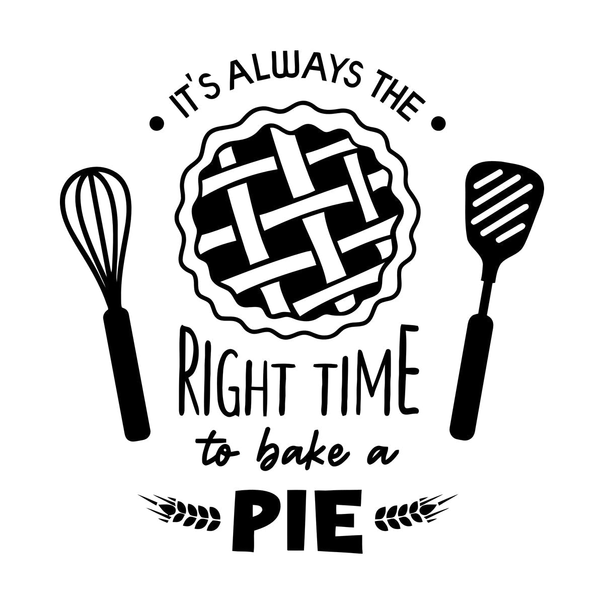 Fine Carving Stickers Kitchen Quote Right Time Bake Pie Bakery Car Body Decoration
