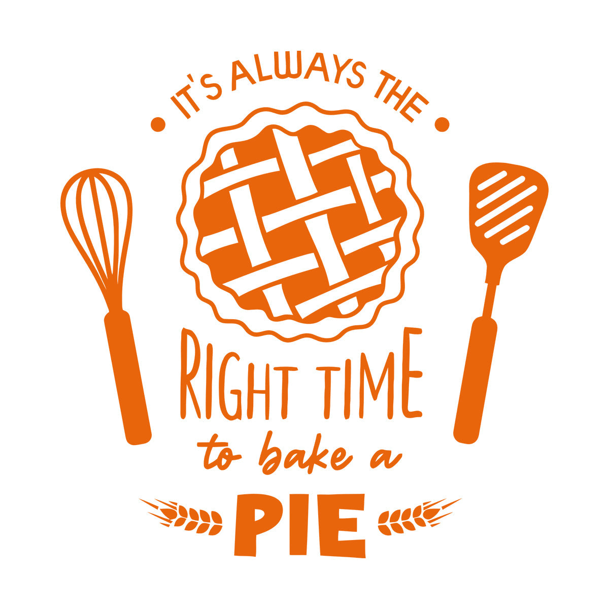 Fine Carving Stickers Kitchen Quote Right Time Bake Pie Bakery Car Body Decoration