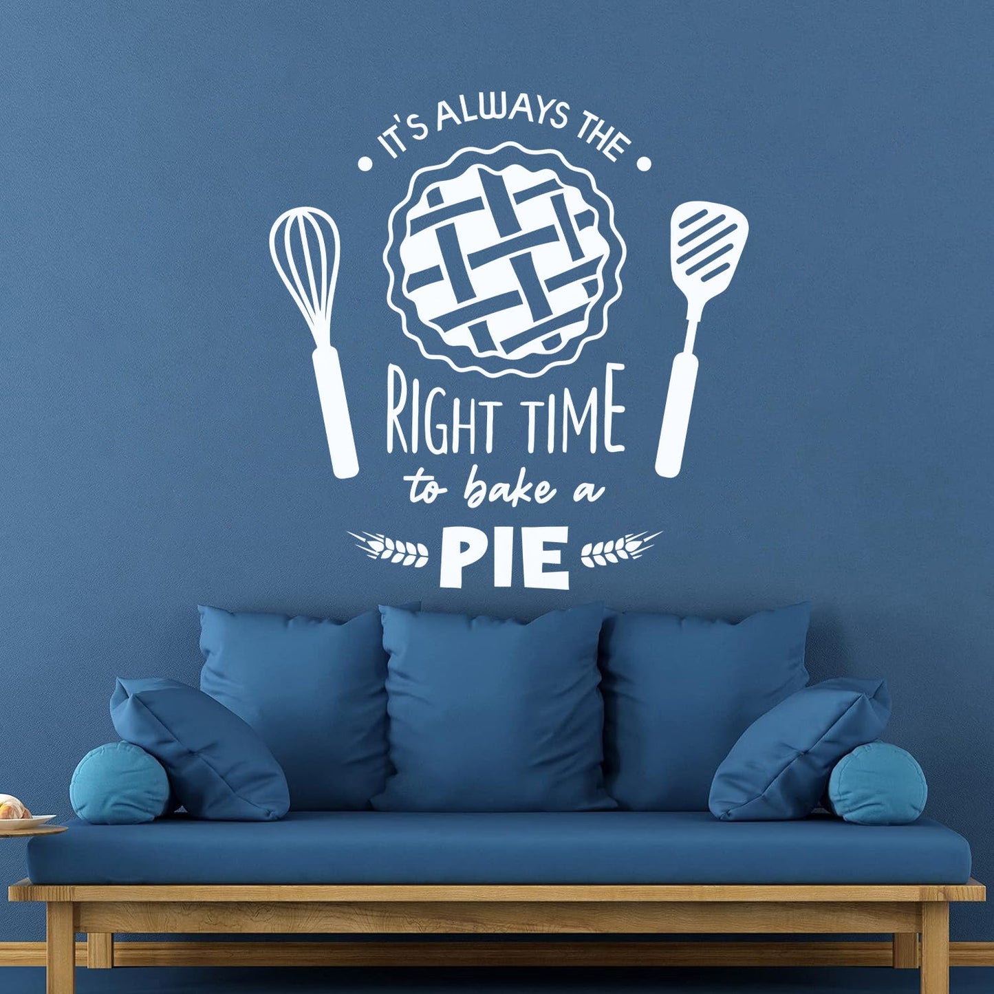 Fine Carving Stickers Kitchen Quote Right Time Bake Pie Bakery Car Body Decoration