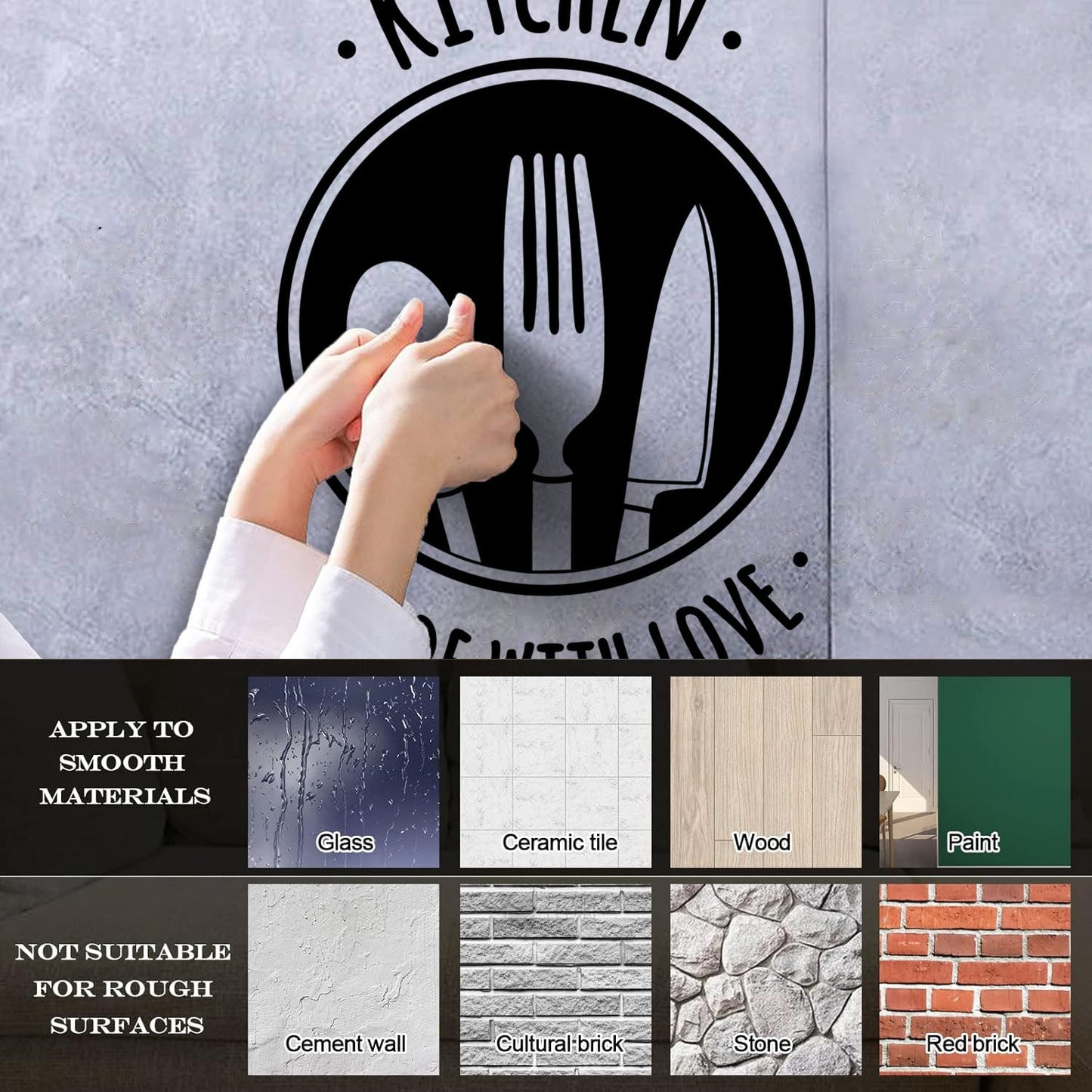 Mural And Wall Vinyl Decal Quote Words Kitchen Tools Home Made Bakery Waterproof