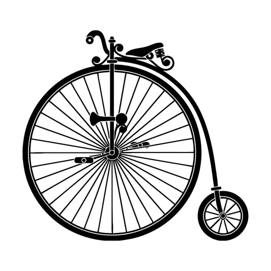 Wall Decals Pvc Vintage Bicycle Two Wheels Brake Pedal Past Century Store Decoration